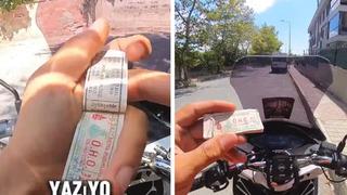 Siparişi erken getiren kuryeyi şaşkına çeviren bahşiş! Kimsenin aklına gelmezdi: 20 yıllık halk otobüsü fişi