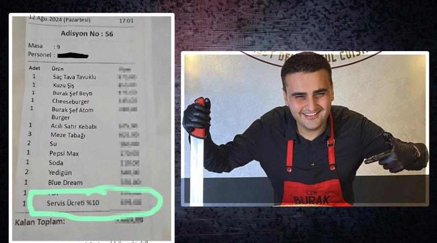 CZN Burak'a adisyon tepkisi: 'Servis ücreti nedir arkadaş?'