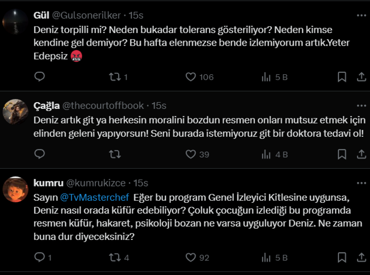 MasterChef Deniz önce küfür etti sonra sinir krizi geçirtti! Sosyal medyayı çıldırtan anlara Demet Akalın da öfkelendi G3