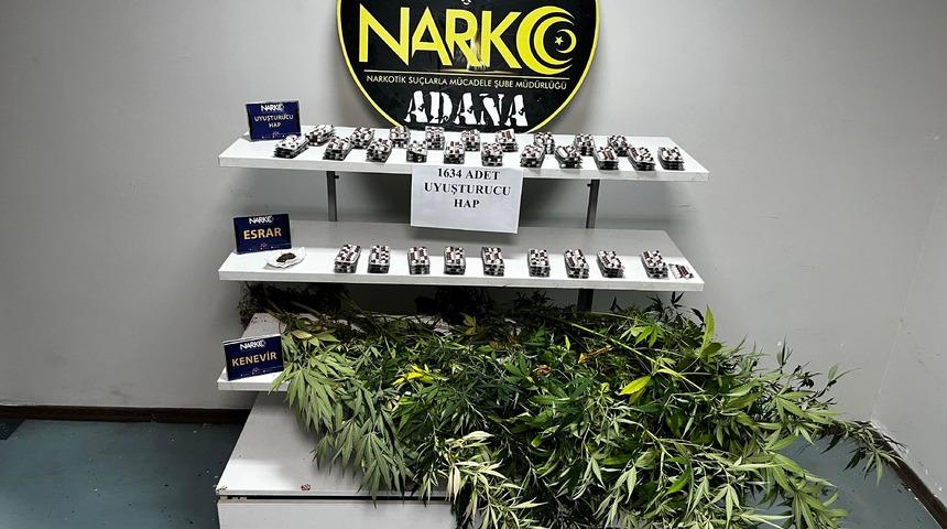 Adana'da bir evde 1634 uyuşturucu hap ele geçirildi