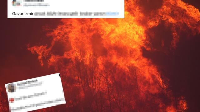 İzmir alev alev yanarken yapılan paylaşımlar pes dedirtti! 