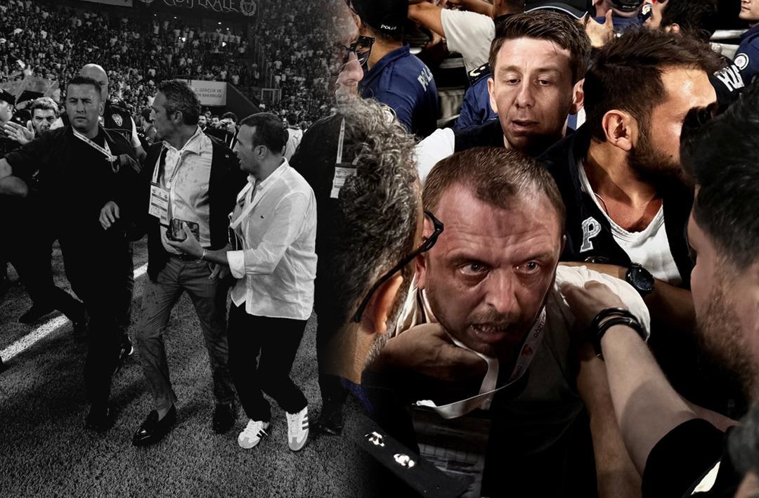 SON DAKİKA: İzmir'de trib&uuml;nlere desteğe giden Ali Ko&ccedil;'a saldırı! B&uuml;y&uuml;k skandal... Trib&uuml;nlere desteğe giden Ko&ccedil;'a arkadan saldırdı, yere d&uuml;ş&uuml;rd&uuml;! Hakem ma&ccedil;ı yarıda kesti