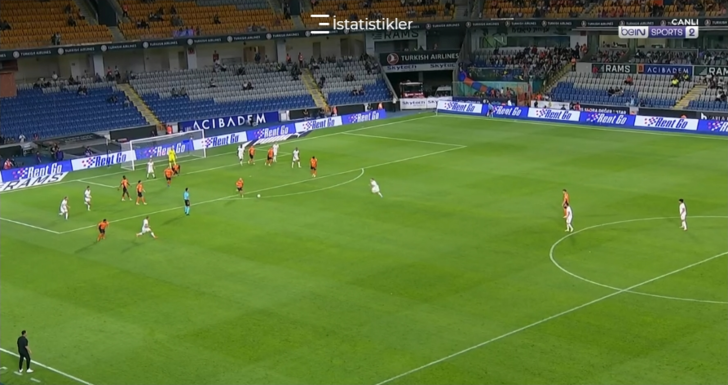 Başakşehir'de Figueiredo, orta sahadan inanılmaz bir gol attı! Futbol sahalarında ender rastlanacak cinsten... G1