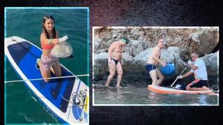 Lüks yatla tura çıktılar... Çöp toplamak için birbirleriyle yarıştılar