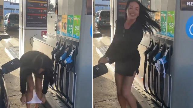 Sosyal medya o anları konuşuyor! Benzinlikte iç çamaşırını çıkartıp pompanın üzerine koydu... Tepkilerin odağına yerleşti