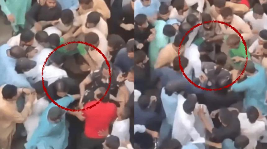 Pakistan'da iğrenç görüntüler! Onlarca erkeğin arasında kalan kadın taciz edildi... O anlar sosyal medyadan paylaşılınca gündem yarattı