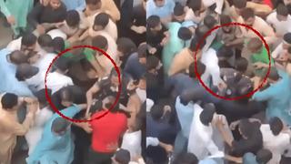 Pakistan'da iğrenç görüntüler! Onlarca erkeğin arasında kalan kadın taciz edildi... O anlar sosyal medyadan paylaşılınca gündem yarattı
