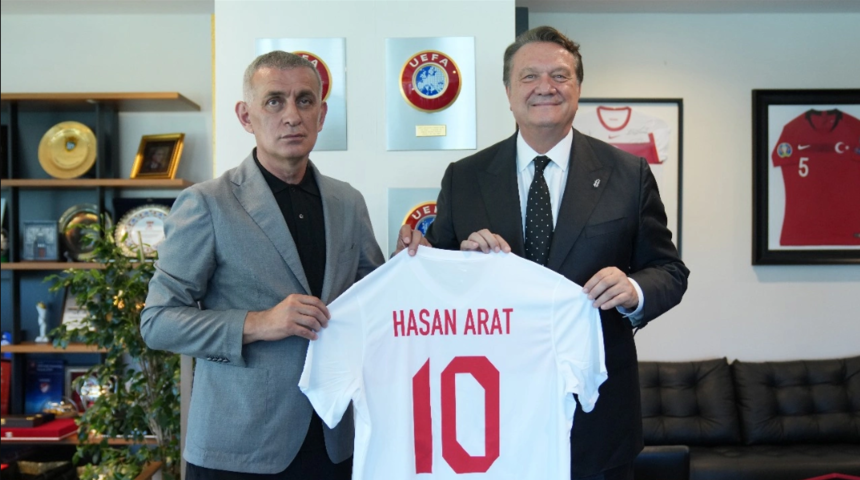 Beşiktaş Başkanı Hasan Arat, TFF Başkanı Hacıosmanoğlu'nu ziyaret etti
