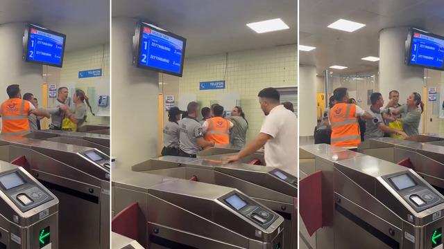 Marmaray'da yolcu ile güvenlik görevlileri arasında kavga çıktı! Kadın yolcu tehditler savurdu: 'Bunları mahvettireceğim'