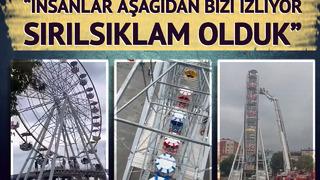 Trabzon'da dönme dolapta mahsur kaldılar! Telefona sarılıp havadan video çektiler: Islandık, sırılsıklam olduk