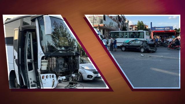 İstanbul'da akılalmaz anlar! Çarpa çarpa ilerledi, ancak kaldırım durdurabildi