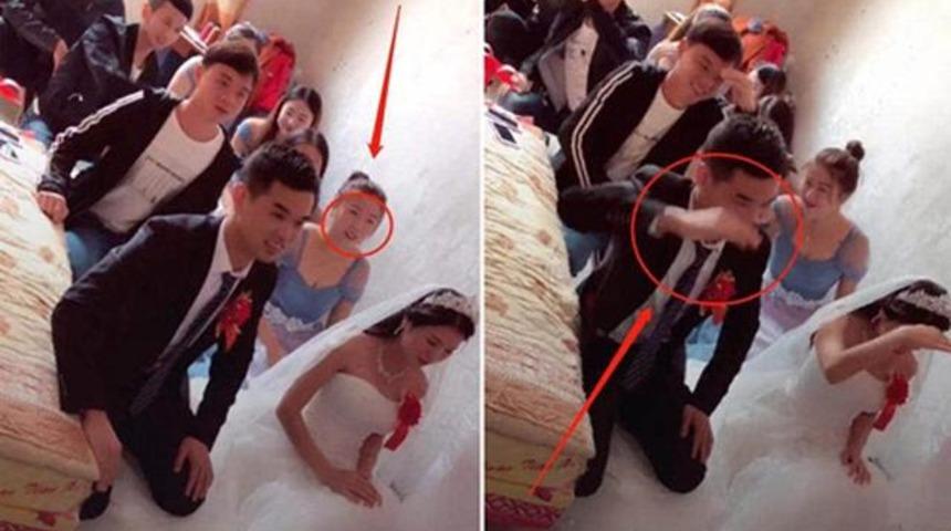 Nikah görüntüleri sosyal medyada çok konuşuldu! Damat ve gelinin arkadaşının bakışması çok konuşuldu... "Damadın gözü başka yerde"