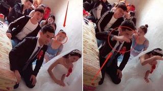 Nikah görüntüleri sosyal medyada çok konuşuldu! Damat ve gelinin arkadaşının bakışması çok konuşuldu... Damadın gözü başka yerde