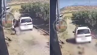 İzmir'de kan donduran vahşet görüntüleri! Anbean kamerada: Ezdiği köpeği arabasının arkasına bağlayarak sürükledi, sopayla vurdu