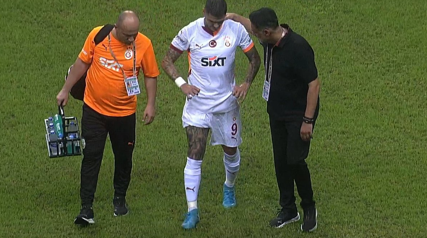 Galatasaray'da Mauro Icardi şoku! Oyuna devam edemedi, çıkarken yaptığı işaret taraftarları korkuttu