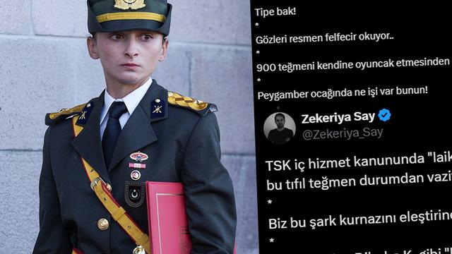 'Tıfıl teğmen' deyip tipi üzerinden yargıladı: Zekeriya Say, Kara Harp Okulu dönem birincisi Ebru Eroğlu'nun askerliğini sorguladı