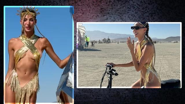Şevval Şahin'in Burning Man tarzı ağızları açık bıraktı! Bisiklete bindiği anlar olay oldu: Giyinmek yasak mı?