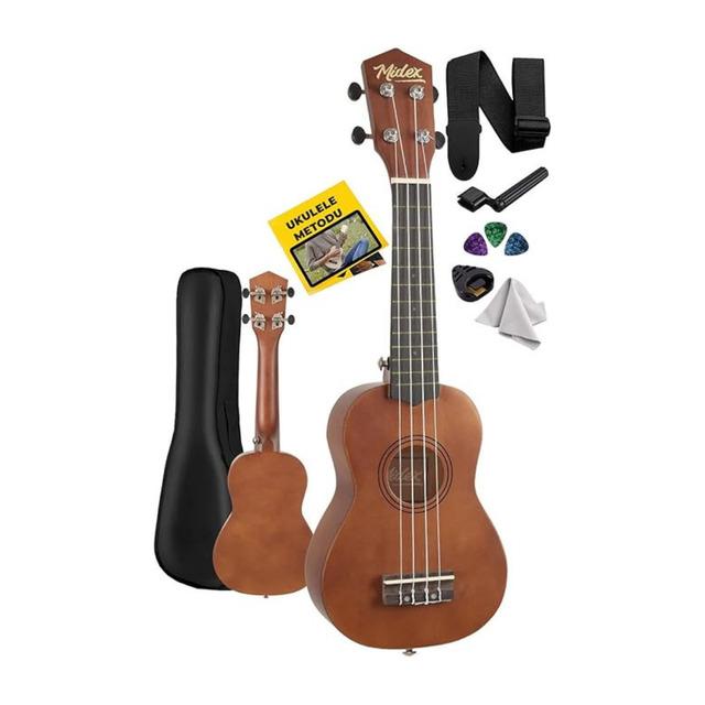 Midex UKX-901M Brown Soprano Ukulele (Askı Çanta Metod Pena)