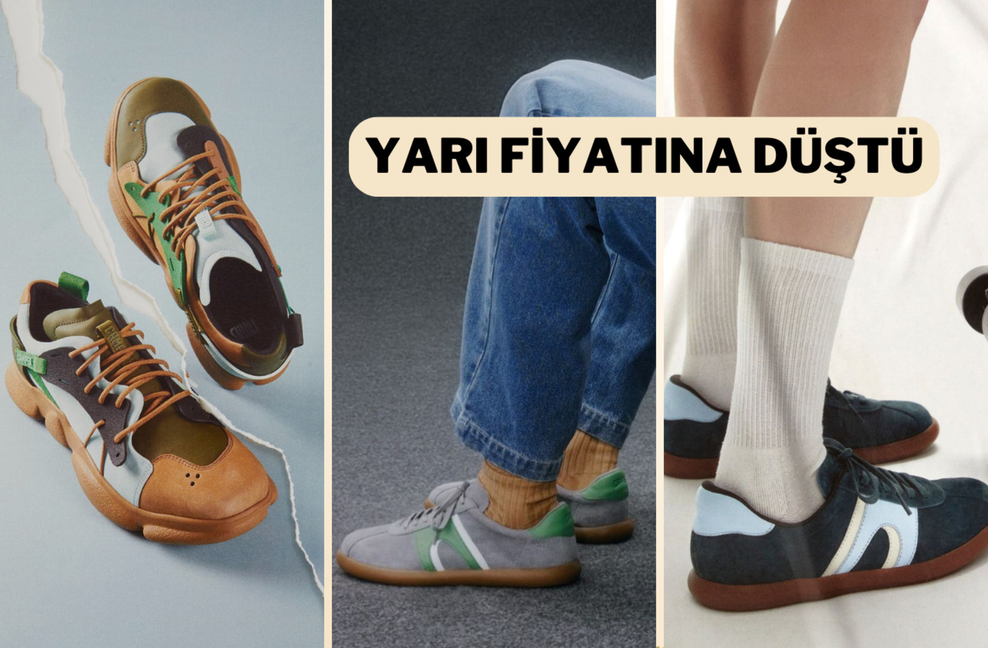 Kombinlerinize çok yakışacak Camper ayakkabılarda %50'ye varan indirimler