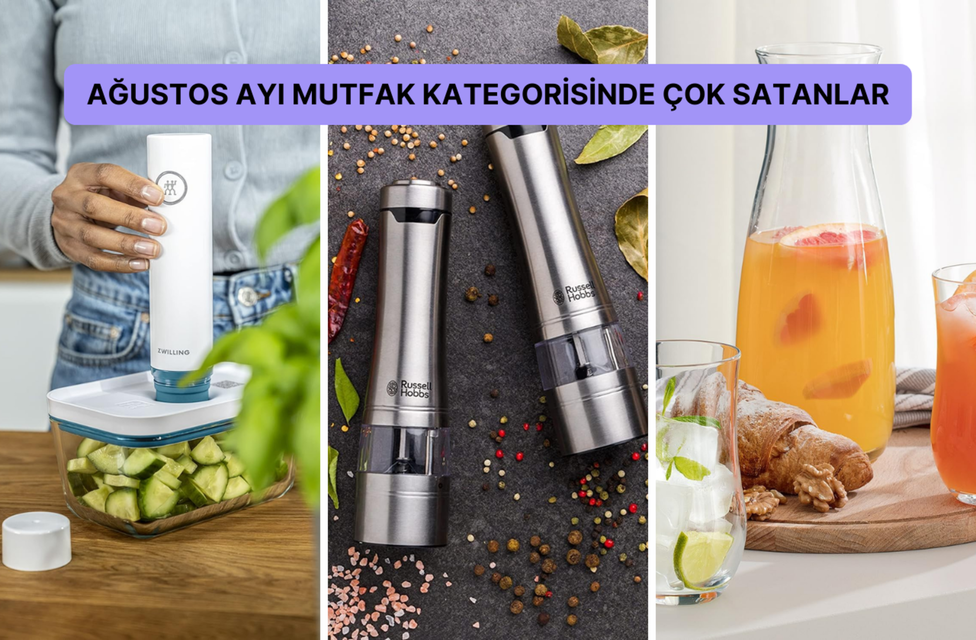 Ağustos ayının mutfak kategorisinde en çok satan ürünleri