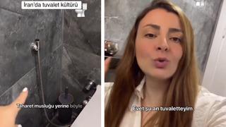 İran'ın tuvalet kültürü diyerek kayınvalidesinin evinin tuvaletinden paylaştı! Taharet musluğu yerine...