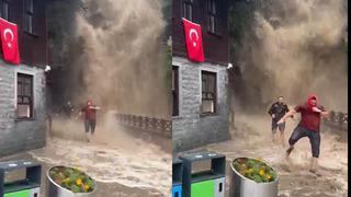 Trabzon'da şelale taştı: Mağaradaki ziyaretçiler mahsur kalınca...