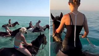 Yer: Antalya! Denizin içindeki at turu 'hayvana eziyet' tepkisine neden oldu... 'Yorulup çatlayabilir' uyarısına kulak asmadılar: Fiyatı 1500 TL'den başlıyor