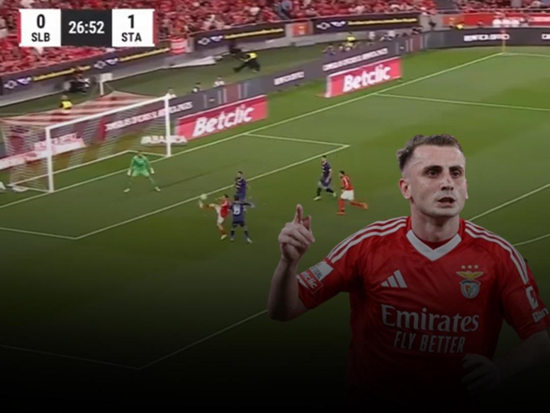 Kerem Akt&uuml;rkoğlu, Benfica kariyerine golle başladı! Ayağının tozuyla... Asisti Orkun K&ouml;k&ccedil;&uuml;'den!