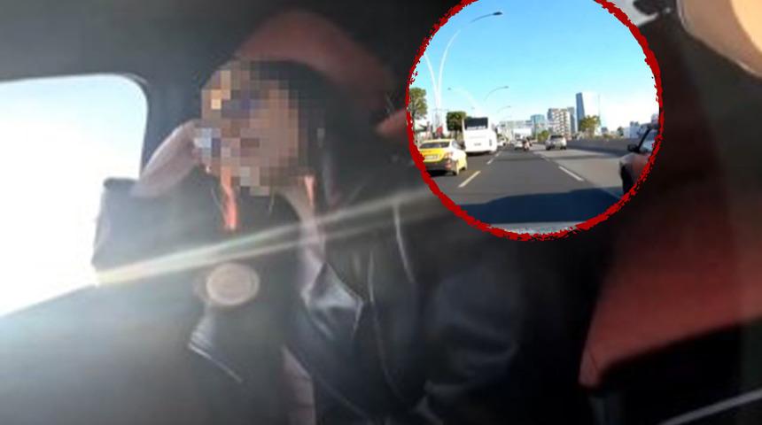 Ankara'da trafikte makas atan sürücü ve yanında oturan kadının pişkin tavırları 'yok artık' dedirtti!