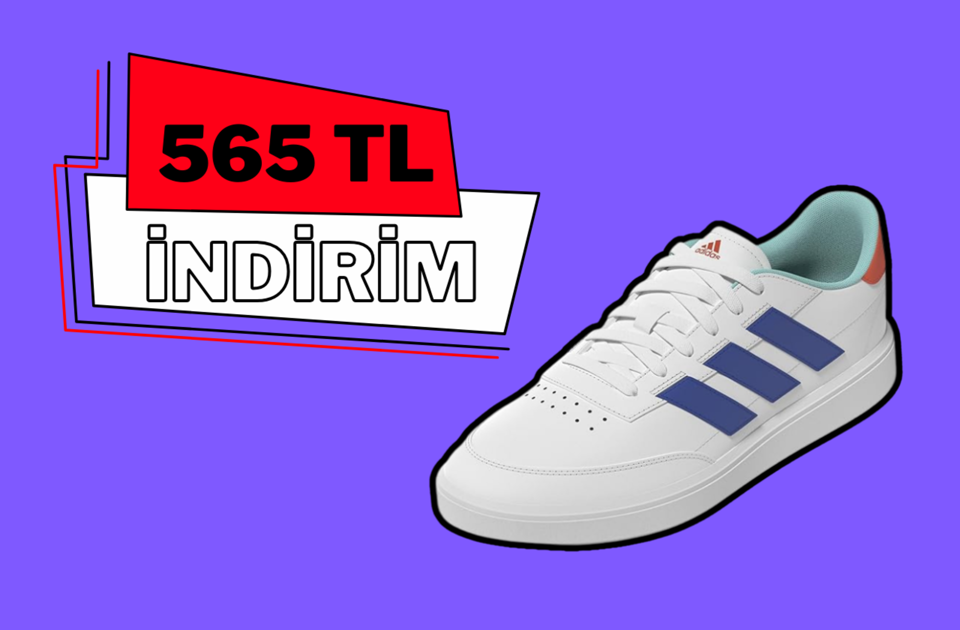 Fiyatı 1189 TL'ye düştü! Adidas Courtblock Spor Ayakkabı'da büyük indirim