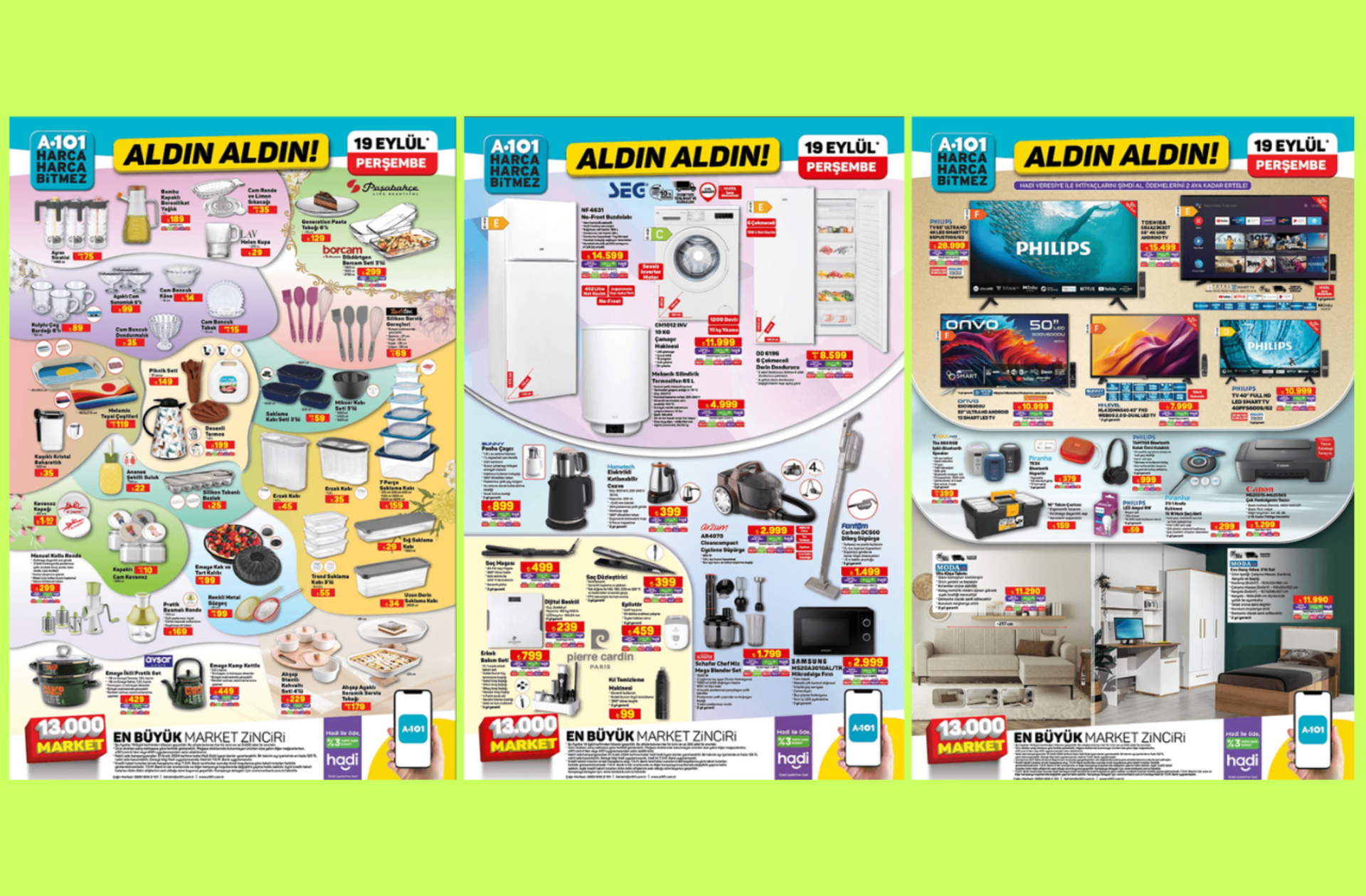 A101'e Philips televizyon, Arzum elektrikli süpürge geliyor! İşte 19 Eylül 2024 A101 Aldın Aldın Kataloğu