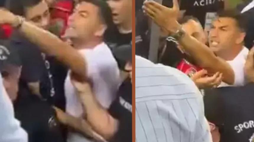 Kayserispor Teknik Direktörü Burak Yılmaz maç sonu Trabzonspor taraftarıyla tartıştı! ''Sen adam mısın...''