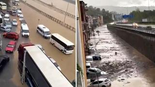 Trabzon’da sağanak yağış felaketi! Hayat durdu, yollar kapandı, hastaneyi su bastı, işitme engelli bir kişi kayıp…