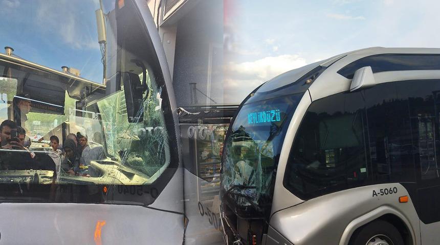 15 Temmuz Şehitler Köprüsü'nde iki metrobüs çarpıştı! Yaralılar var