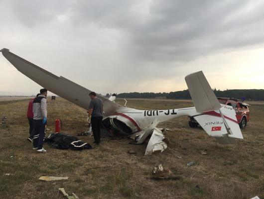 Bursa'da uçak düştü! Pilotlardan acı haber