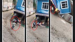 Ölümden döndü... Yaşlı adam yıkılan bina kalıntıları arasından burnu bile kanamadan çıkartıldı