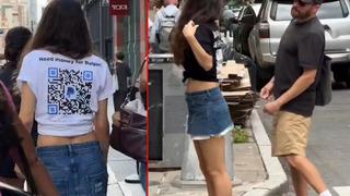 Amerika'da bir kadın tişörtüne QR bastırdı! Sokak sokak gezip para topladı... Süper fikir