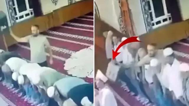 Namaz sırasında imama tabureyle saldırı, cemaat vantilörle kovaladı!