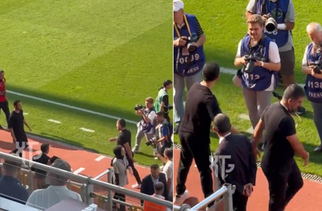 Arda Turan ile Sel&ccedil;uk İnan yıllar sonra sahada karşı karşıya geldi! Ma&ccedil; &ouml;ncesi stat hoparl&ouml;rlerinden &ccedil;alan şarkı sosyal medyada binlerce beğeni aldı...