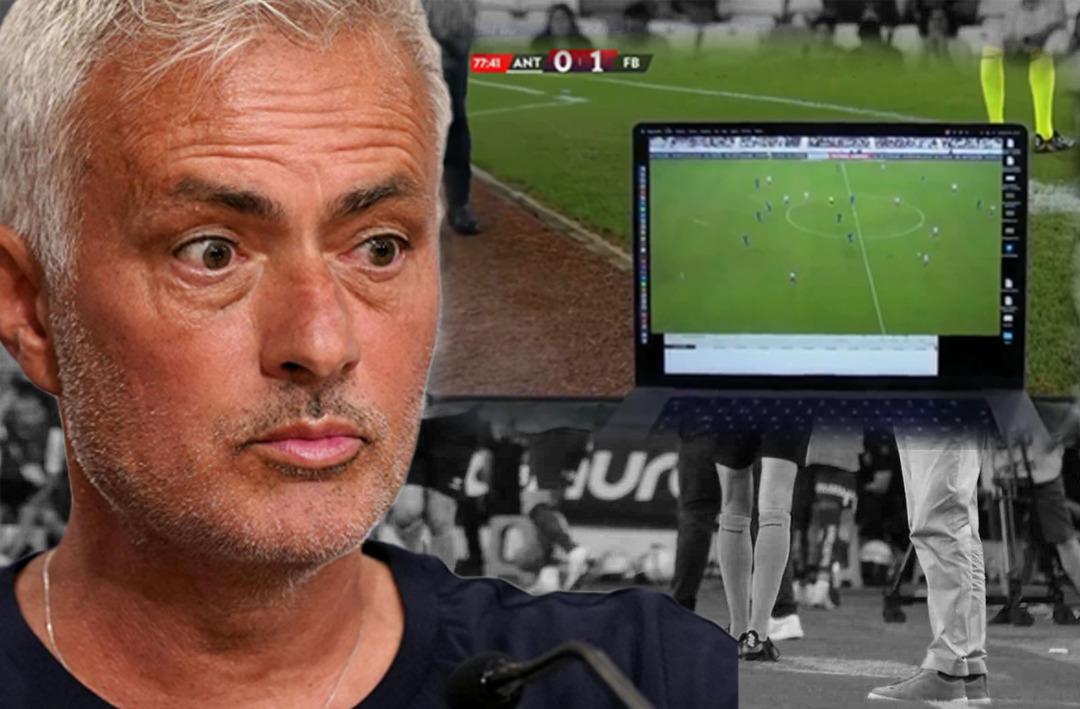 Jose Mourinho'dan daha &ouml;nce g&ouml;r&uuml;lmemiş tepki! Diz &uuml;st&uuml; bilgisayarını, yayıncı kuruluş kamerasının &ouml;n&uuml;ne koydu