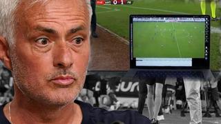 Jose Mourinho'dan daha önce görülmemiş tepki! Diz üstü bilgisayarını, yayıncı kuruluş kamerasının önüne koydu