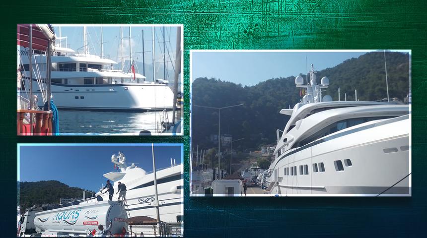 Milyarderin süper yatı Fethiye'de demir attı! Hint petrokimya devinin lüks teknesi yakıt için servet bıraktı, görenler fotoğraf makinelerine sarıldı