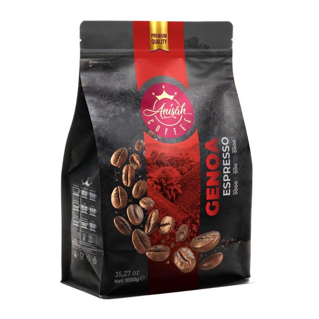 Anisah Genoa Espresso Çekirdek Kahve Koyu Kavrulmuş 1000 gr