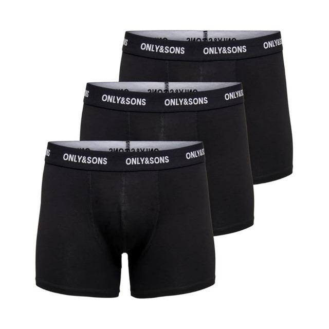 Only & Sons Onsfitz Solid Black Trunk 3pack3854 Noos Boxer 