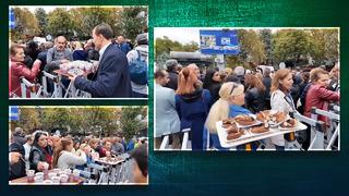 Zil çalarak Bakan Tekin'i protesto eden CHP'lileri şaşırtan sürpriz! Bakanlık çalışanları simit ve çay ikram etti