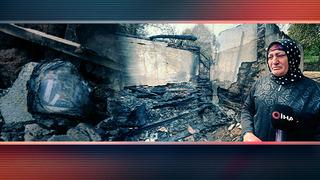 Acılı annenin feryatları yürek burktu! Oğlunun hatıralarıyla yaşadığı evi gözlerinin önünde kül oldu