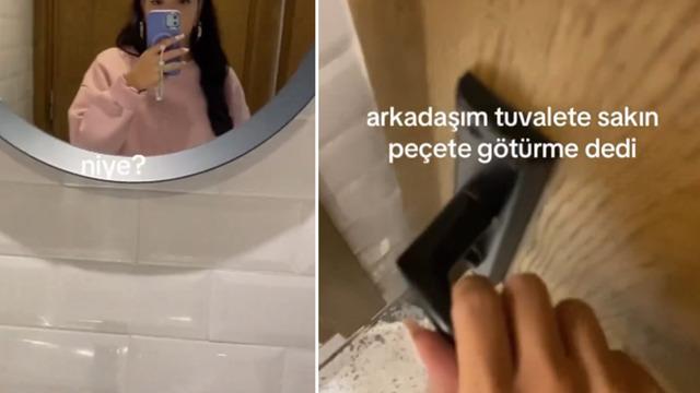 Tuvalet kağıtlarının hızla bitmesinden şikayet eden işletmenin bulduğu çözüm sosyal medyada gülümsetti! Korona zamanını hatırlattı