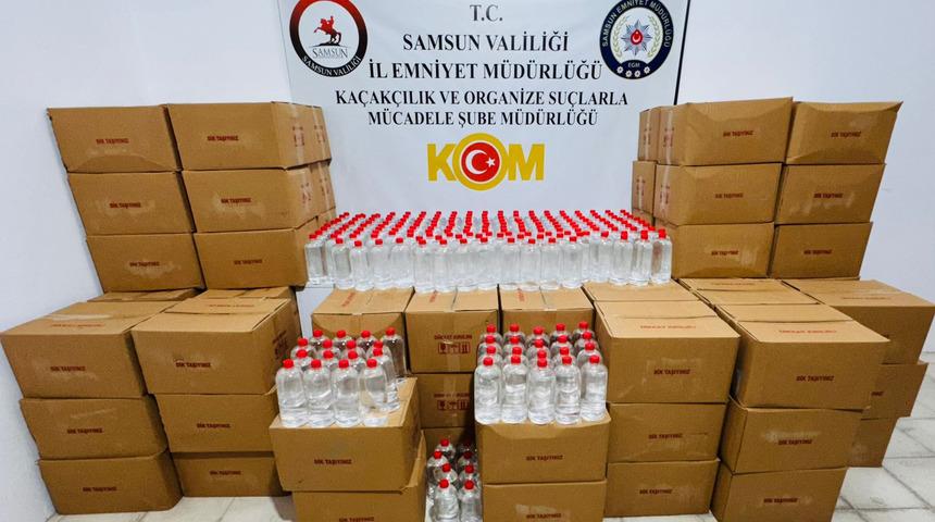 Samsun'da 3 bin litre etil alkol ele geçirildi