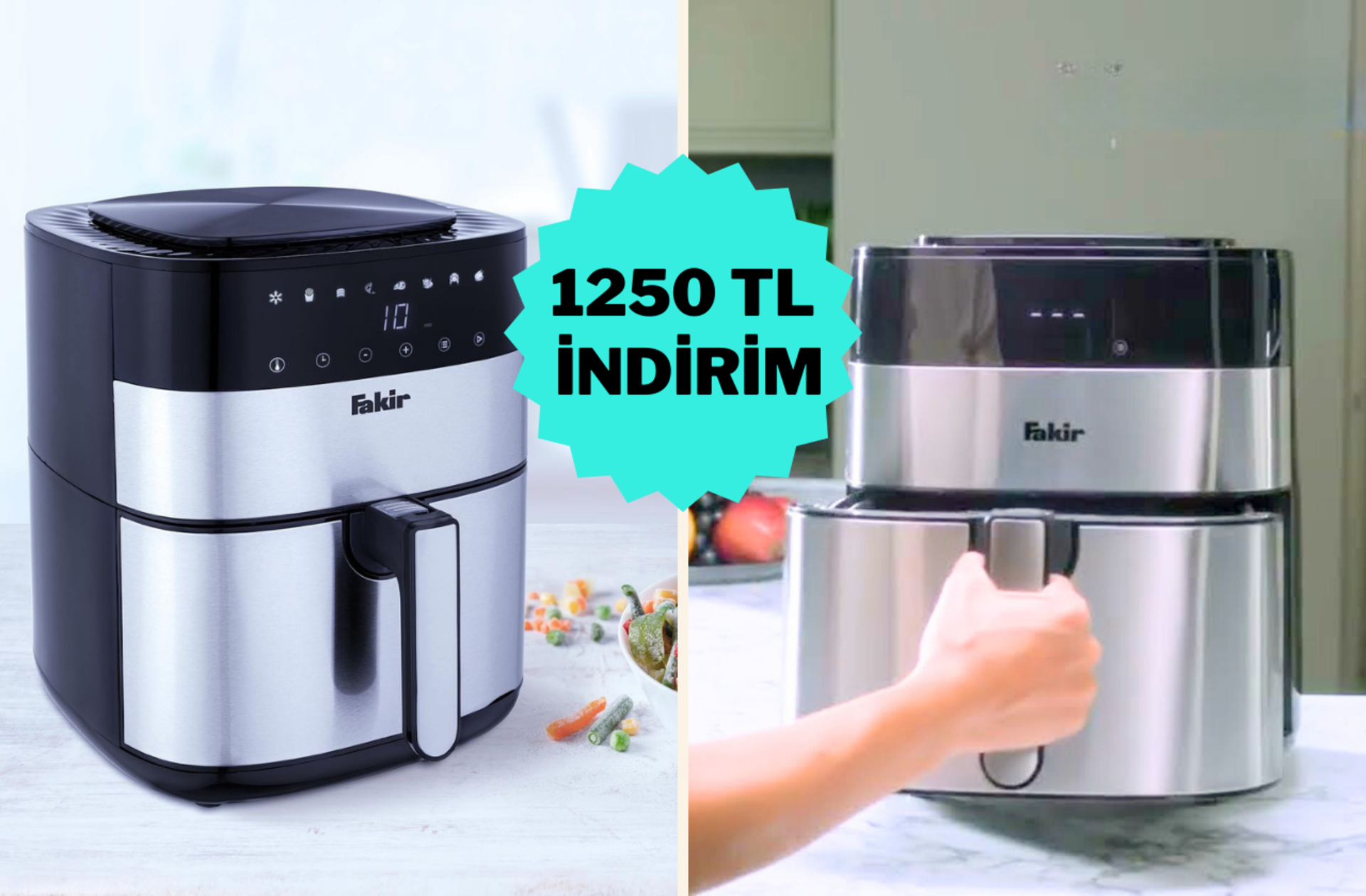 Fiyatı 2 bin 999 TL'ye düştü! Fakir Uno Chefry Sıcak Hava Fritözü indirimde