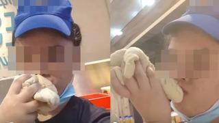 Pizza dükkanında skandal görüntüler! Pizza hamurunu öperken çekilen fotoğraflarını paylaştı... Tepkiler gecikmedi